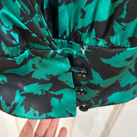 Vintage 80s green and black wrap top /jacket + read description accepting offers - Picture 5 of 5